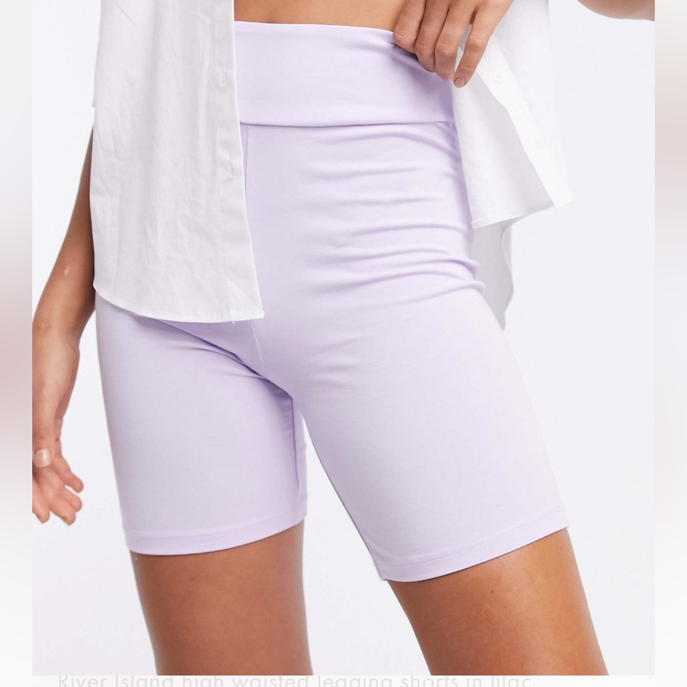 River island high waisted legging short in lilac size 2